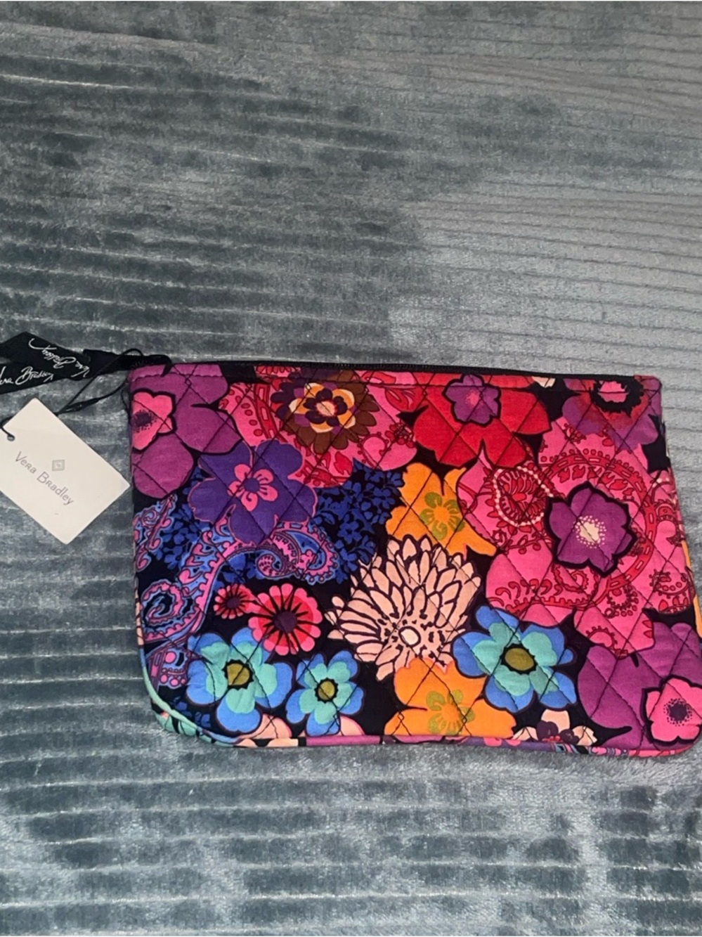 Vera Bradley Pink Multi Floral Quilted Zip Pouch